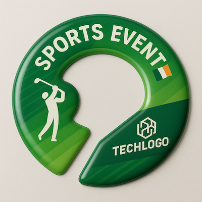 Adhesiu de resina amb forma de C amb efecte brillant 3D per a golf