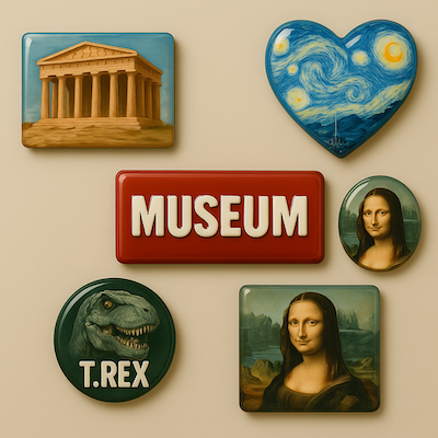 Imanes de resina en forma de obras de arte y figuras históricas como souvenirs para museos y tiendas culturales