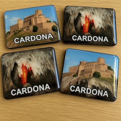 imanes con la imagen de las minas de Carnos y su castillo