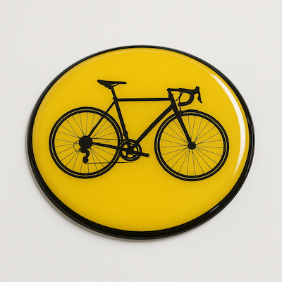 Pegatina blanca con resina 3D para bicicleta
