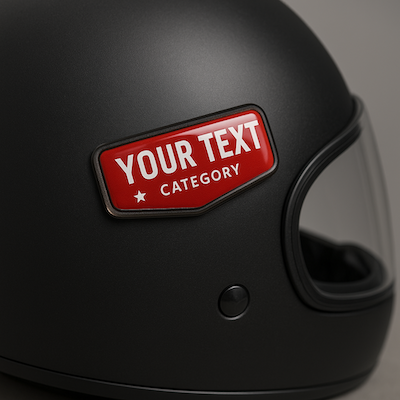Sticker en resina para casco de moto con diseño resistente y personalizado