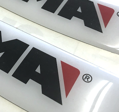Stickers com gota de resina em vinil branco